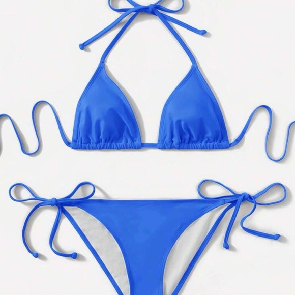 SHEIN Other - Vibrant Blue String Bikini Set SHEIN size large fits medium